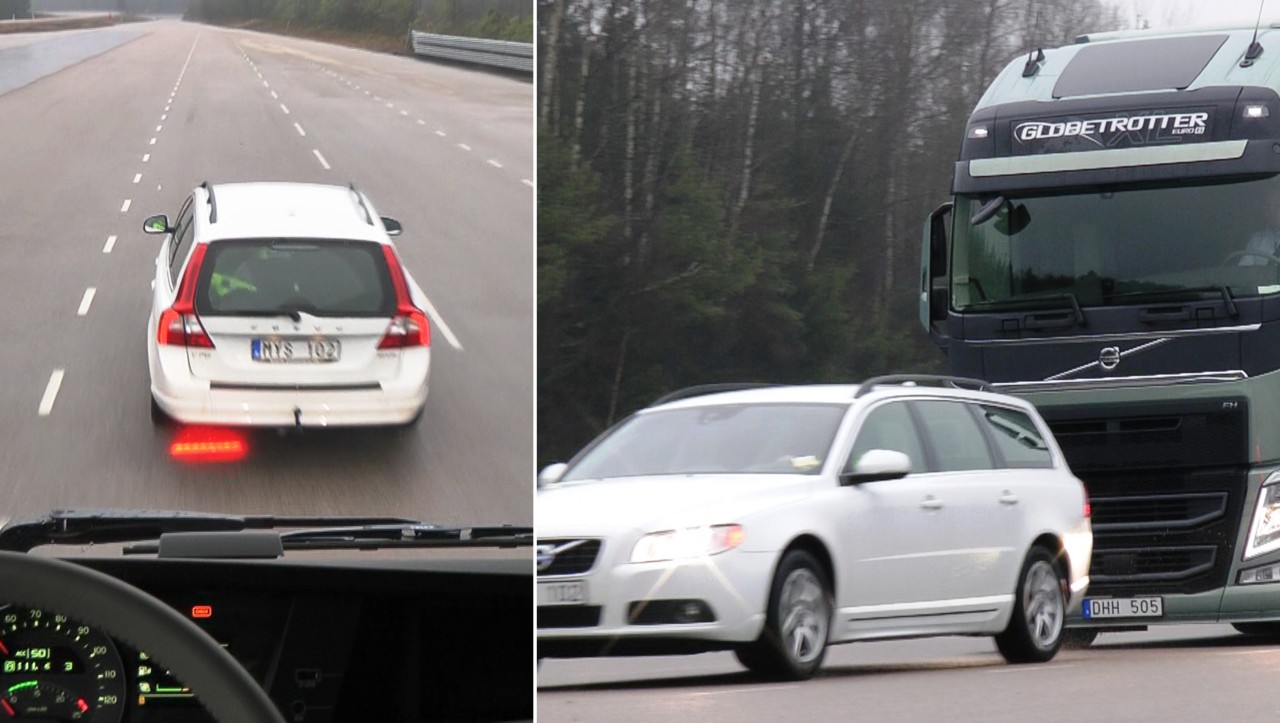 Volvo FH con dimostrazione dell'avviso di collisione